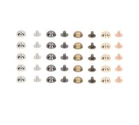 Remaches Dome Stud, 20 juegos de material de aleación de 4 colores, accesorios decorativos de ropa punk para proyectos de manualidades de cuero de bricolaje