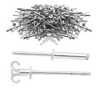 Remaches Expansión 3,2mm 4,0mm, 100 Piezas Remaches Ciegos Expansión Núcleo Hierro Tapa Aluminio, Remaches Pop Cabeza Plana para Trabajos Chapa, Fabricación Matrículas, Bricolaje(4.0X25mm)