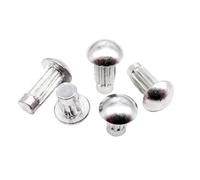 Remaches macizos de cabeza redonda, Paquete de 100 remaches sólidos con cabeza botón aluminio, vástago moleteado, M2-M4 GB827, longitud etiqueta 3-10mm
