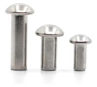 Remaches macizos de cobre con cabeza redonda, Remaches autoenchufantes sólidos de cabeza redonda, cobre/304SS, M0.8-M6, 2-40 mm, 10-50 piezas(10mm,M6 10pcs)