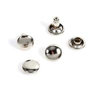 Remaches para Cuero - Clavos de Metal Remache Rápidos - Remaches de Doble Tapa de 8 x 8 mm - Tachuelas de Cuero para Jeans Bolsa de Manualidades en Cuero Zapatos 100 Unidades(Plata)