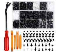 Remaches Plastico Coche - Aohoo 450pcs Grapas Coche + Herramientas Desmontar, 18 Tamaños, Grapas Clips Fijación,pto para Todas las Marcas de Coches, para Parachoques, Fender, Puertas, Salpicadero