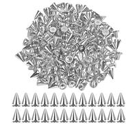 Remaches Punk Tachuelas Remaches Cono de Cuero 100 Pzs 7×10mm Tachuelas Decorativas para Ropa Cono Picos Remaches con Tornillo para Bricolaje Manualidades Cuero Bolsa Ropa Zapato Decoración (Plateado)