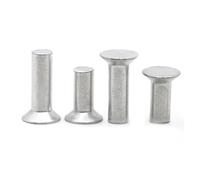 Remaches sólidos de cobre con cabeza redonda, Remaches sólidos de aluminio con cabeza avellanada GB869 (paquete 205, M2 a M8)(4mm,M2.5 50pcs)