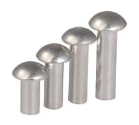 remaches sólidos, Paquete de 10 remaches autoenchufables aluminio, cabeza botón, M3 a M6, plateados, en varios tamaños(M6x16)