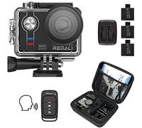 REMALI CapturePro 4K/60fps 20MP Kit de cámara de acción deportiva impermeable con funda de transporte + 3 baterías, WiFi, pantalla táctil de 2 pulgadas, zoom 8X, movimiento lento/rápido, control