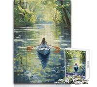 Remando en Tranquilidad Rompecabezas de 1000 Piezas para Adolescentes Juego de Aprendizaje de Pensamiento estratégico Regalo significativo Ideal para Cualquier Evento Tamaño 38x26cm