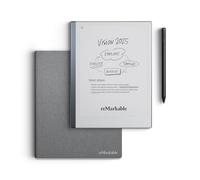reMarkable Paquete Essentials - Gris | Tableta Paper 2 | Incluye Tableta de Escritura en Blanco y Negro de 10,3”, lápiz Marker Plus con Borrador, Funda Book Folio en Tejido Gris