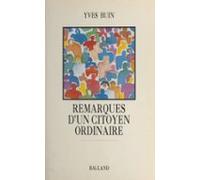 Remarques Dun Citoyen Ordinaire (ebook)