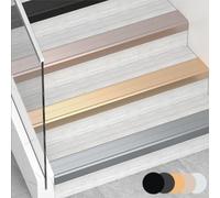 Remate de Borde de Escalera, Esquina de ángulo de 90 Grados, Tira de Metal Que se Puede Cortar, Cubiertas Impermeables para Bordes de escaleras, Decoraciones de protección Antideslizantes p