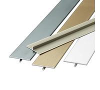 Remate para Azulejos, 3 molduras en T de Aluminio de 90 cm y Tira de transición para Suelos, Tira divisoria para umbrales y Juntas de Suelos laminados con Azulejos.