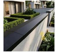 Remate Para Coronación De Muro Para Muros De 166 A 316 Mm De Grosor, Remate De Aluminio Para Cercas Con Canales Para Tiras De Luz LED(181mm(7-1/8") W,4ft(122cm) L)