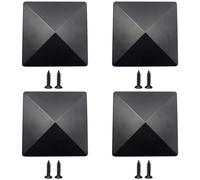 Remates para postes de valla Fence Post Caps Black Plastic Pyramid Cap For 4x4 inch Posts Pack Of 4(4pcs)