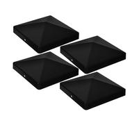 Remates para postes de valla Pack of 4 Black Fence Post Caps for 4x4 Inch Posts