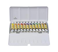 Rembrandt Estuche profesional de acuarelas estuche metálico de lujo | Selección para paisajes | 12 colores en tubos (10 ml)