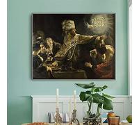 Rembrandt - Kit de pintura por números para adultos, fiesta de Belsasar, kits de pintura para adultos, lienzo, regalos, manualidades para decoración del hogar