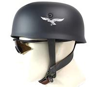 REMEK Casco De Acero M38 WW2 Alemán, Paratrooper Casco Segunda Guerra Mundial con Forro Cuero Y Correa para Barbilla Casco Réplica Equipo Militar Guerra Mundial