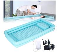 REMEK Kit Bañera Inflable Médica, Cama Hinchable Portátil para Adultos Baño En La Cama con Inflador/Bolsa De Ducha/Almohada Inflable For Ancianos, Discapacitados, Personas Mayores