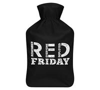 Remember Everyone Deployed Red Friday-06 Botella de agua de goma con cubierta de felpa suave, bolsa de agua caliente para invierno, manos y pies, protección contra el frío, 1000 ml