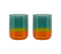Remember Juego de 2 vasos de color ámbar, 300 ml, aptos para lavavajillas, aptos para microondas, vasos de borosilicato de diseño moderno, juego de vasos decorativos para agua, zumo o cócteles