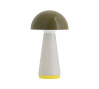 REMEMBER Lámpara de mesa Bob Olive, altura 28 cm, diámetro 16 cm, plástico, moderna lámpara de mesa LED para salón, escritorio o mesita de noche, diseño decorativo