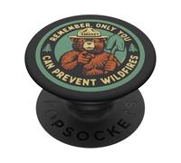 Remember Only You Can Prevent Wildfires Pointing Smokey Bear PopSockets PopGrip Adhesivo