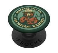 Remember Only You Can Prevent Wildfires Pointing Smokey Bear PopSockets PopGrip Adhesivo