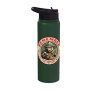 Remember Only You Vintage Smokey Bear Seal Retro Stainless Steel Insulated Water Bottle