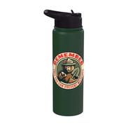 Remember Only You Vintage Smokey Bear Seal Retro Stainless Steel Insulated Water Bottle