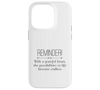 Reminder with A Grateful Heart Possibilities Endless Inspira Carcasa para iPhone 14 Pro