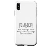 Reminder with A Grateful Heart Possibilities Endless Inspira Carcasa para iPhone XS MAX