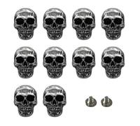 Remingtape 10 botones de remache de calaveras en negro, grandes hebillas decorativas para manualidades de