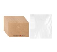 Remingtape 100 tarjetas de exhibición de pendientes con bolsas, soporte para joyas de cartón kraft para collares, tarjeta de joyería con 100 bolsas con cierre automático