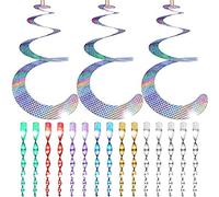 Remingtape 18 unidades de dispositivos reflectantes espirales de miedo varillas decorativas espirales giratorias de viento reflectores de