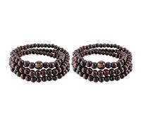 Remingtape 2 pulseras de 6 mm tibetanas budistas sandalia collar 108 perlas budismo oración rojo