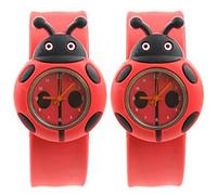 Remingtape 2 relojes de silicona para niña, diseño de mariquita, color rojo, rojo