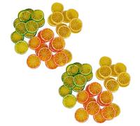 Remingtape 2 Unidades de rodajas de limón artísticas, frutas artísticas, mini rodajas de limón, modelo artístico de frutas de plástico