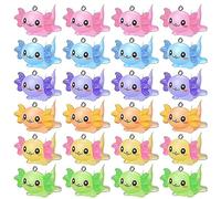 Remingtape 24 Piezas Animal Charms Axolotl Resin Charms para la FabricacióN de Joyas Tiny Resin Animals Resin Figures Miniature Axolotl Ornament