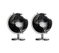 Remingtape 2X Mundo Globo Estrella Imagen Tarjetas Globo para Casa Mesa Escritorio Adornos Regalo Oficina Hogar Decoración Accesorios (Negro)