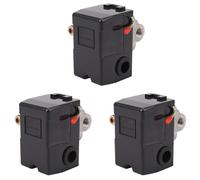 Remingtape 3 interruptores de presión compresor de aire 140-175 psi, 4 conexiones, servicio pesado, 26 amperios, negro