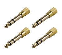 Remingtape 4 adaptadores de alta calidad para auriculares estéreo chapados en , conector 1/4 (6,3 mm) macho a hembra de 1/8 (3,5 mm)