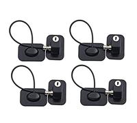 Remingtape 4 limitadores de seguridad para ventana de con cable de bloqueo de seguridad, no se necesitan tornillos para evitar daños y proteger a los de hijos, color negro