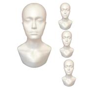 Remingtape 4 maniquíes de espuma para hombre, cabeza maniquí, sombrero, bufanda, modelo