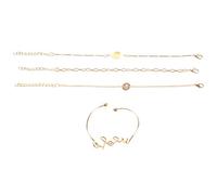 Remingtape 4 unids/set concha diseño pulseras conjuntos mujeres moda clásica cadena de eslabones abiertos pulseras nueva aleación joyería, Metal