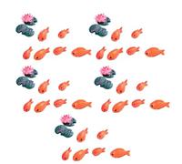 Remingtape 40 Unidades/Lote Figuras en miniatura de peces rojos Decorativas Mini Hada Animales de Jardín Adornos de Paisaje Micro Adornos Resina Juguetes para bebés