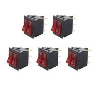 Remingtape 5 interruptores basculantes de arranque con iluminación roja de 6 pines, 250 V, 20 A, 125 V, CA 15 A, 250 V, 20 A, 125 V