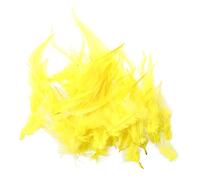 Remingtape 50 PCS De Plumas De Gallo Tenidas para Decoracion 10-15 Cm - Amarillo