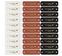 Remingtape 60 etiquetas de piel sintética hechas a mano, de piel sintética, para coser, adornos, accesorios de punto, con agujeros para hacer tú mismo