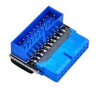 Remingtape Adaptador de cabezal USB 3.2 GEN1 19 pin/20 pines hembra 90 grados ángulo de dirección convertidor DIY Desktop placa base B