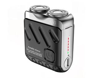 Remingtape Afeitadora de Barba, Afeitadora Eléctrica Recargable, Cortador Magnético de Doble Anillo, Mini Afeitadora Eléctrica, Afeitadora de Viaje Negra